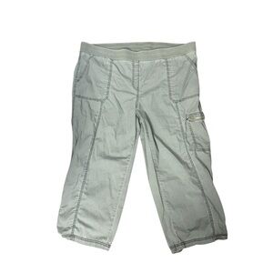 Chico's Poplin Sage Green Cropped Pants Size 20